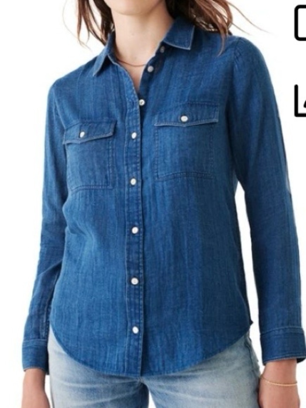 Faherty Indio Organic Cotton Button-Up Shirt in Mid Indigo XS